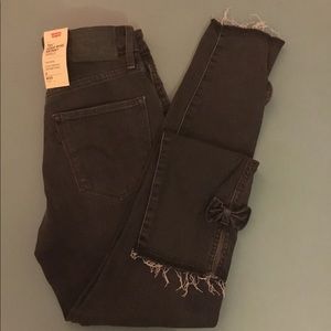 721 High Rise Skinny Jeans With Ankle Bows